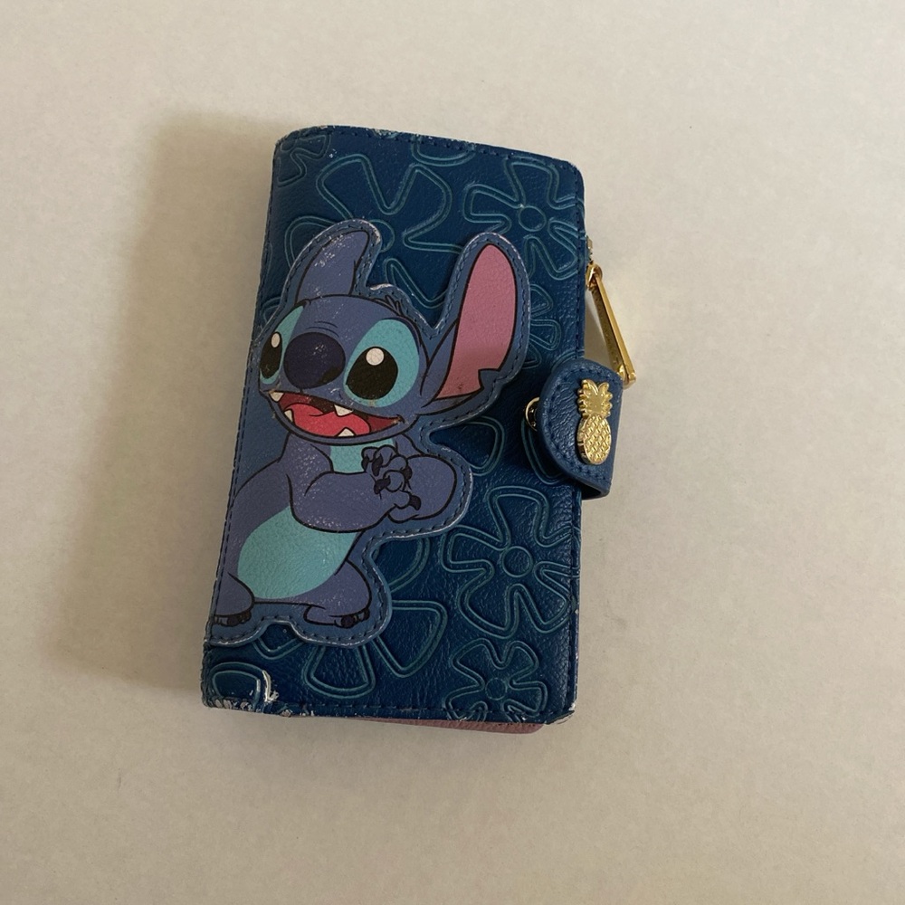 Disney Stitch Blue Phone Case with Wallet